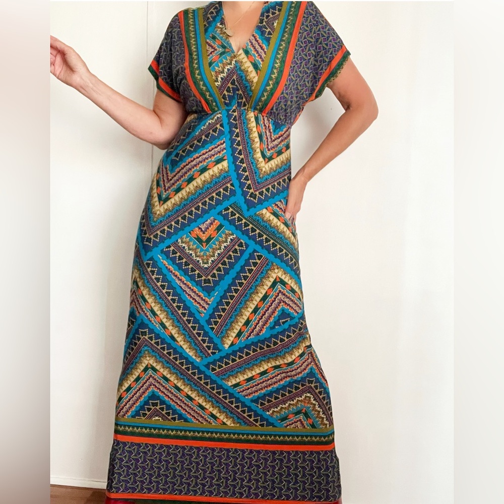 NWOT Emma&Michelle Abstract Print Boho Hippie Maxi Summer Dress